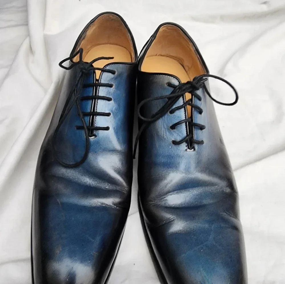 Maison Forte Asahi Classic Black Oxford Leather Tie Ups s 8.5